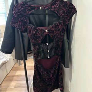 Elegant Black and Purple Women's Dress
